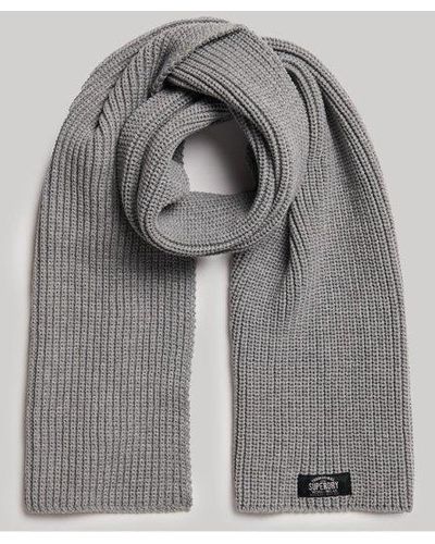 Superdry Classic Knit Scarf - Gray