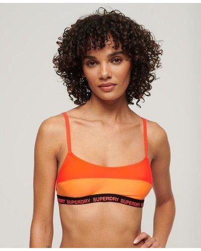 Superdry Haut de bikini brassière élastique - Orange