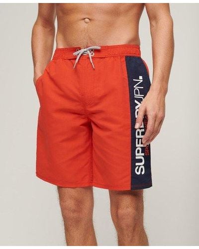 Superdry Sportswear Logo 19inch Recycled Boardshorts - Red