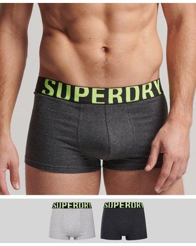Superdry Organic Cotton Trunk Logo Double Pack - Gray