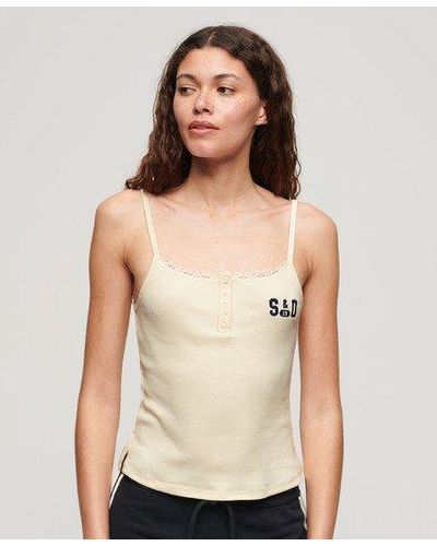 Superdry Athletic Graphic Button Cami - Natural