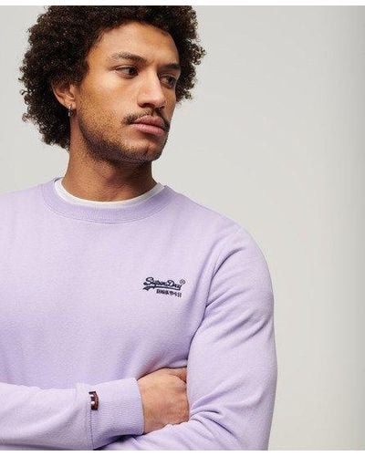 Superdry Essential Logo Sweatshirt Met Ronde Hals - Paars