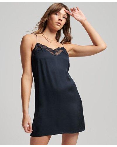 Superdry Satin Cami Mini Dress - Black