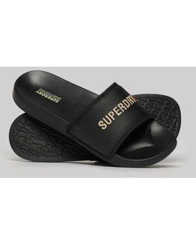 Superdry Tarp Vegan Pool Sliders - Black