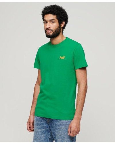 Superdry T-shirt essential logo en coton bio - Vert