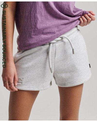 Superdry Organic Cotton Vintage Logo Jersey Shorts - Purple