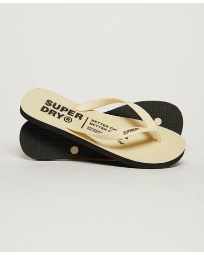 Superdry Studios Flip Flops Cream - Metallic