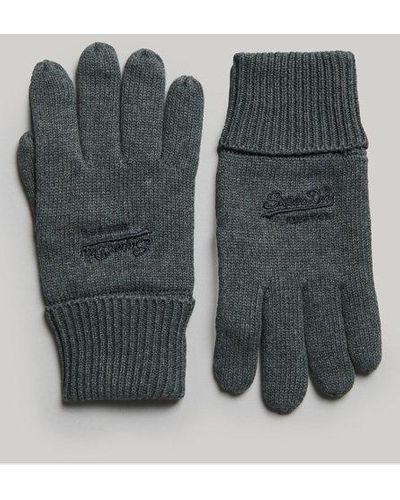 Superdry Essential Plain Gloves Grey - Black