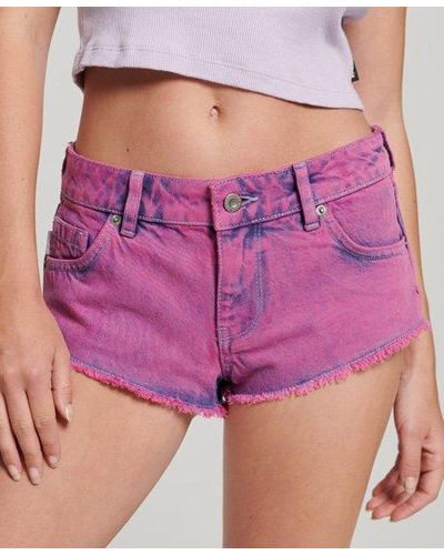 Superdry Washed Hot Short - Paars