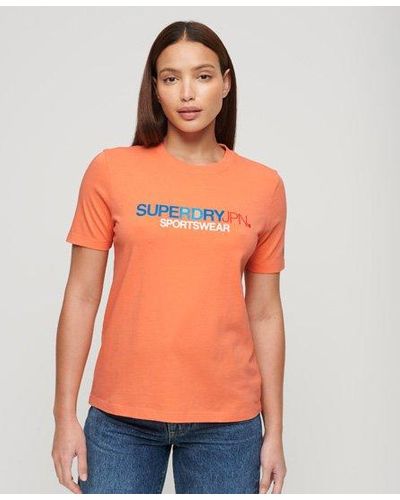 Superdry Sportwear Logo T-shirt Met Losse Pasvorm - Oranje