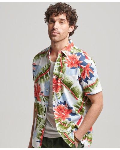 Superdry Short Sleeve Hawaiian Shirt - Gray