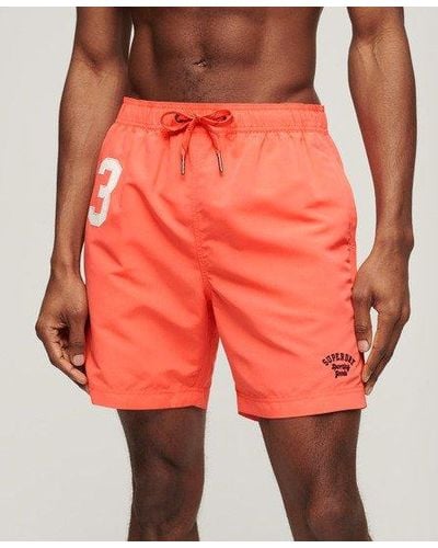 Superdry Classic Embroidered Recycled Polo 17-inch Swim Shorts - Orange