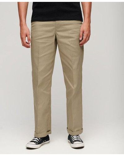 Superdry Straight Chino Trousers - Natural