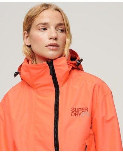 Superdry Hooded Embroidered Sd Windbreaker Jacket - Orange