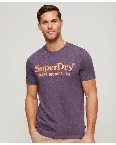Superdry T-shirt classique à logo venue - Violet