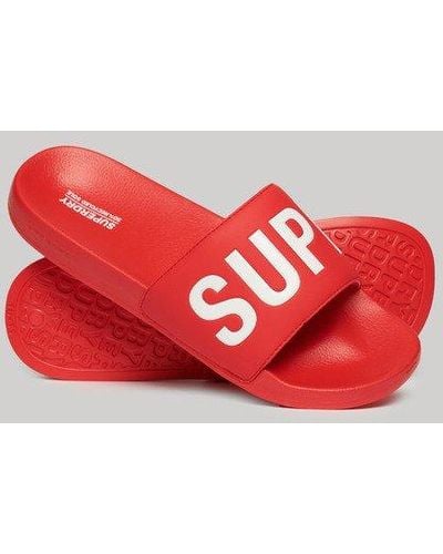 Superdry Vegan Core Pool Sliders - Red