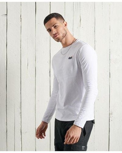 Superdry T-shirt brodé vintage en coton biologique - Blanc