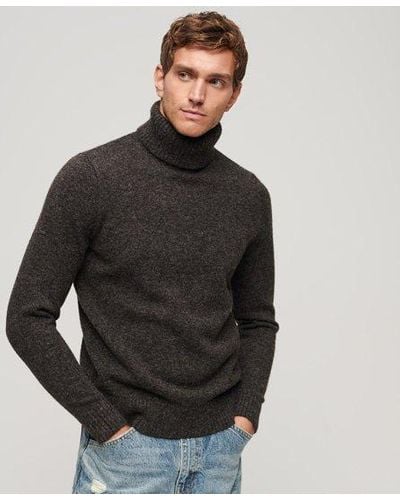 Superdry Brushed Roll Neck Sweater - Black