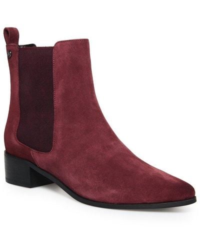 Superdry Zoe Quinn High Chelsea Boots Red / Oxblood Suede