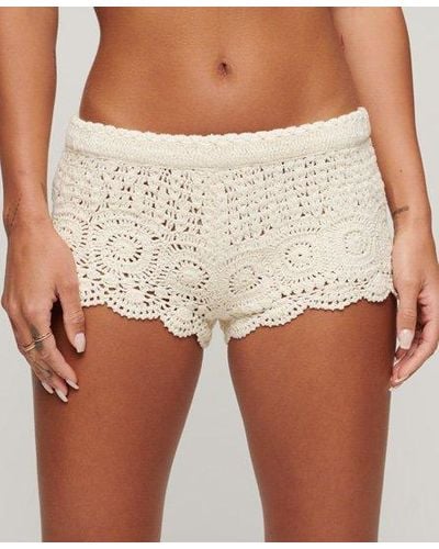 Superdry Crochet Shorts - White