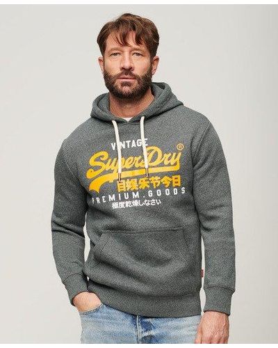 Superdry Vintage Logo Duo Hoodie - Gray