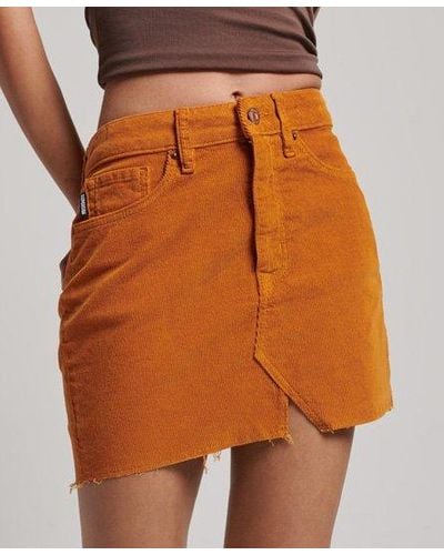 Superdry Vintage Cord Mini Skirt - Orange