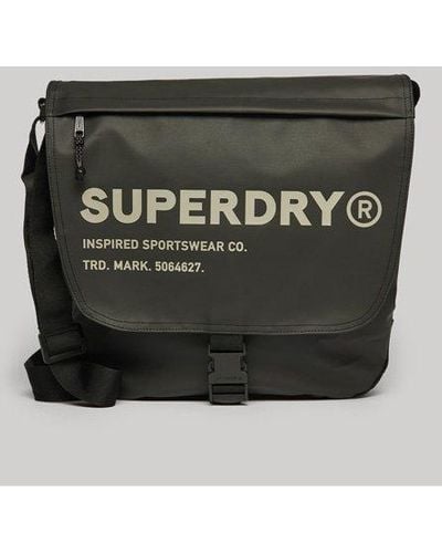 Superdry Classic Brand Print Messenger Bag - Black