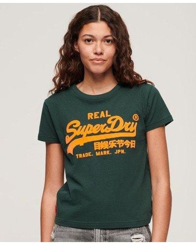 Superdry T-shirt ajusté à motif fluo - Vert