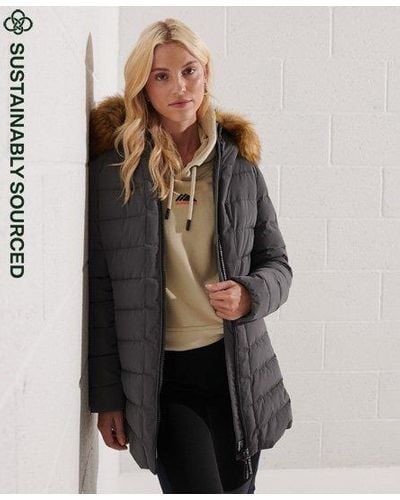 Superdry Arctic Tall Puffer Coat - Gray