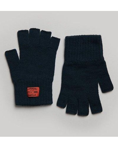 Superdry Workwear Gebreide Handschoenen - Blauw