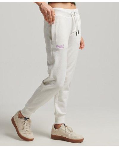 Superdry Vintage Logo Embroidered joggers - White