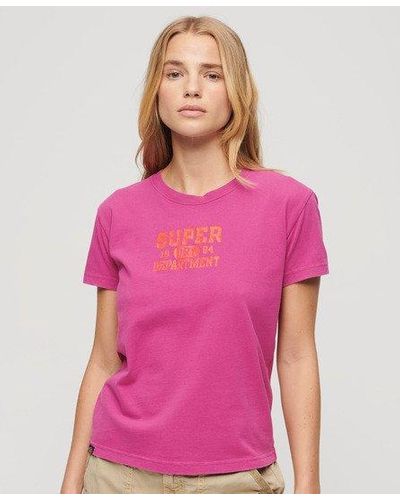 Superdry Super Athletics Fitted T-shirt - Pink