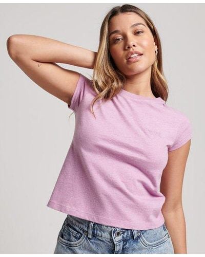 Superdry Vintage Logo Cap Sleeve T-shirt - Pink