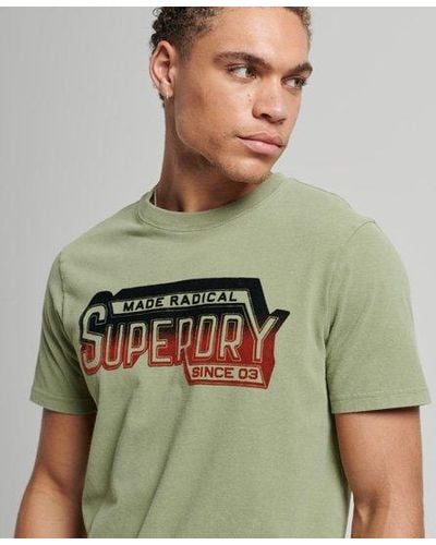 Superdry Vintage Shadow T-shirt Van Biologisch Katoen - Groen