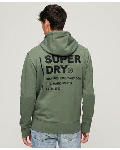 Superdry Sweat à capuche ample à logo utility sport - Vert