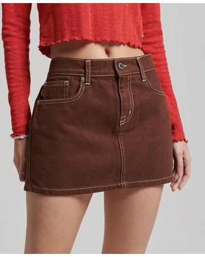 Superdry Mini-jupe workwear - Rouge