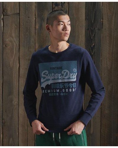 Superdry Organic Cotton Vintage Logo Loopback Sweatshirt - Blue