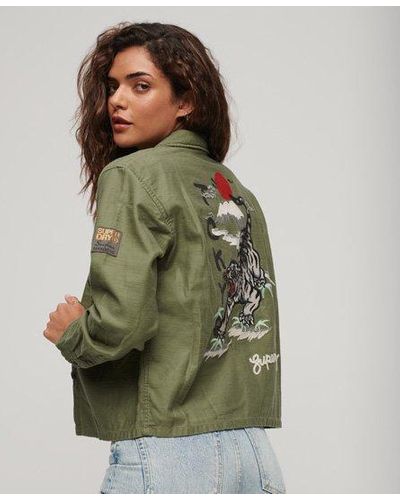 Superdry Embellished Military Overshirt - Green