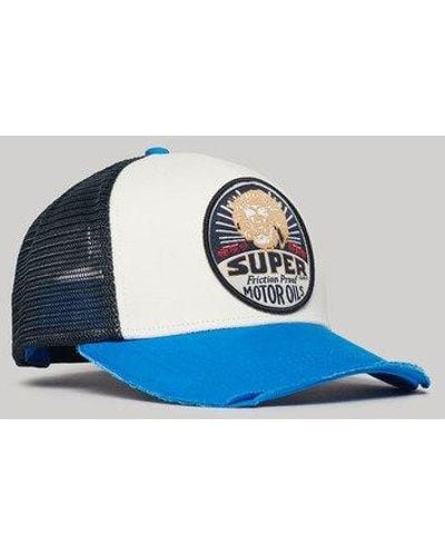 Superdry Brodé casquette camionneur en maille filet - Bleu