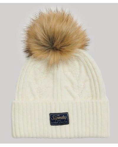 Superdry Cable Lux Beanie - Natural