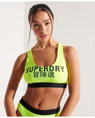 Superdry Logo Crop Bikini Top - Green