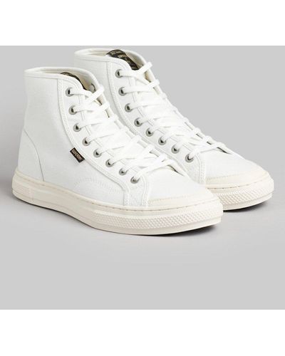 Superdry Vegan Canvas High Top Sneakers - White