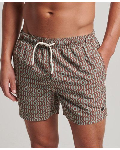 Superdry Recycled Swim Shorts Green - Brown