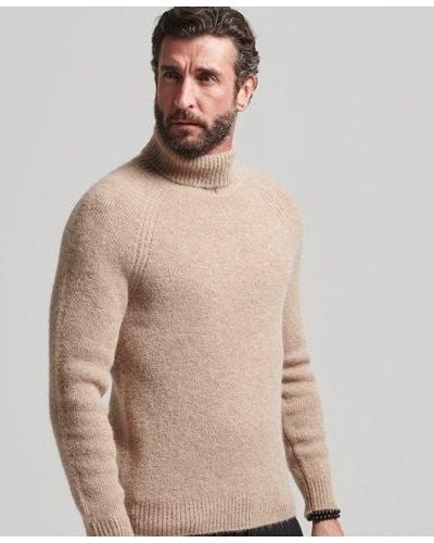 Superdry Alpaca Chunky Roll Neck Sweater - Natural