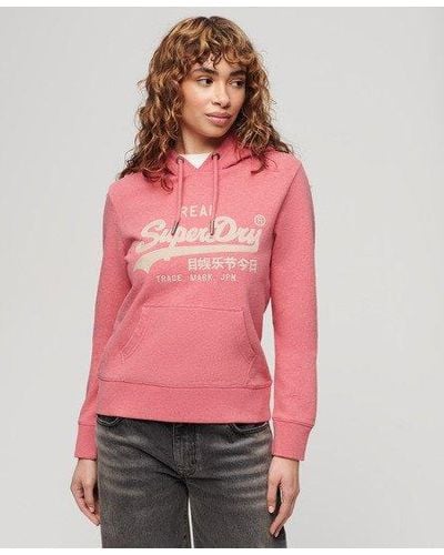 Superdry Ladies Classic Graphic Print Embroide - Red
