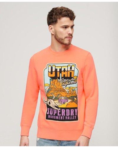 Superdry Neon Travel Sweatshirt Met Losse Pasvorm - Rood