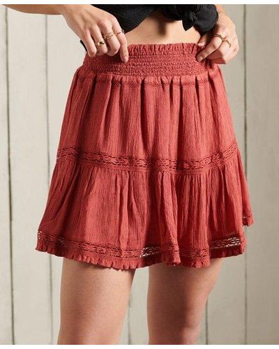 Superdry Minijupe alana - Rouge