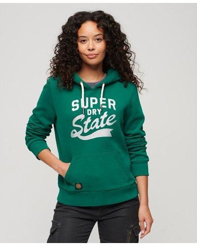Superdry Scripted College Graphic Hoodie - Green