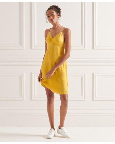 Superdry Cupro Cami Dress - Yellow