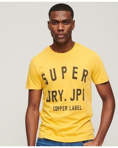 Superdry T-shirt vintage copper label en coton biologique - Jaune